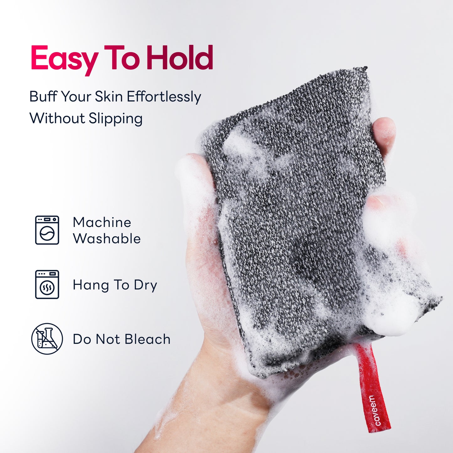 Rough Lightweight Square Sponge for Shower (2 Pack)