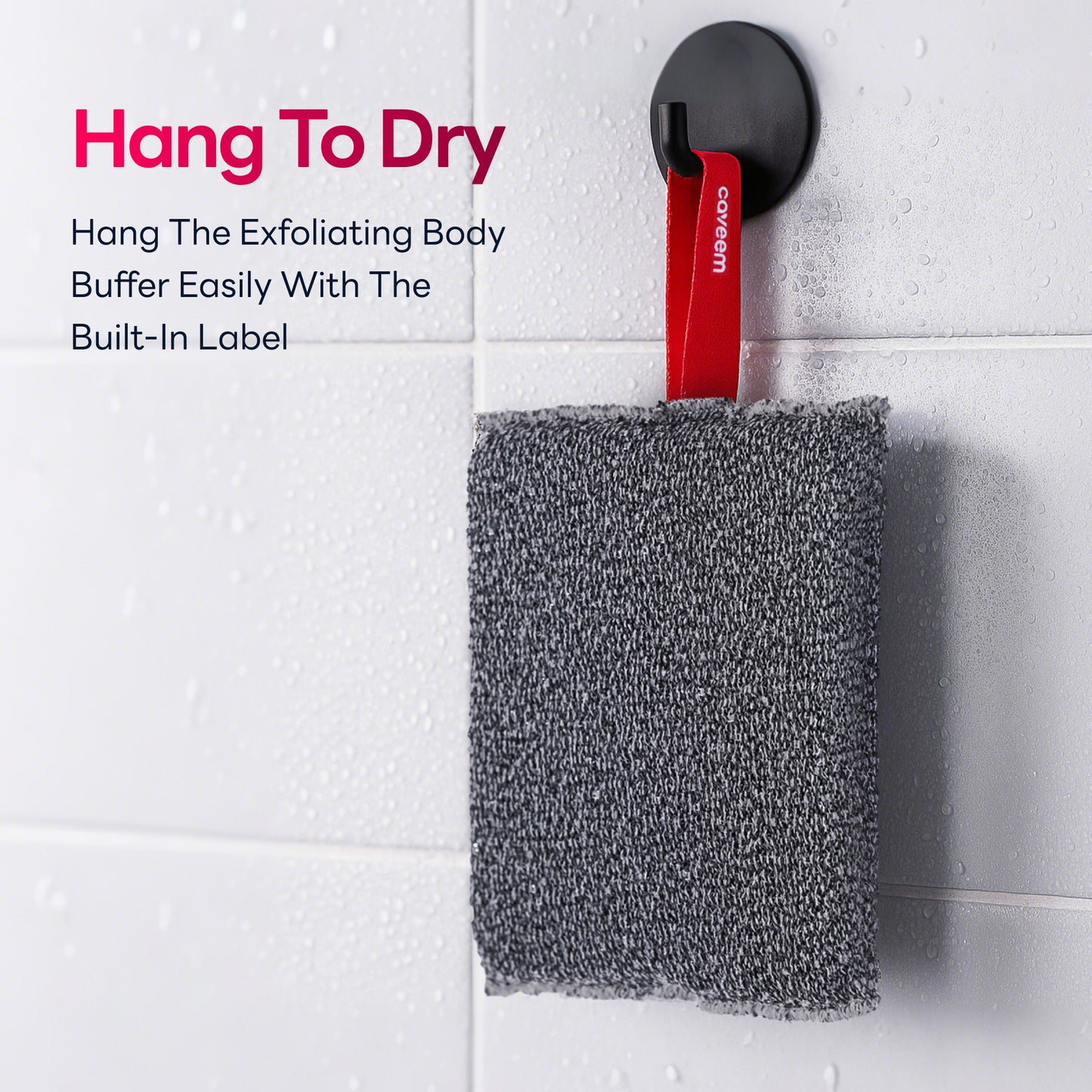 Rough Lightweight Square Sponge for Shower (2 Pack)