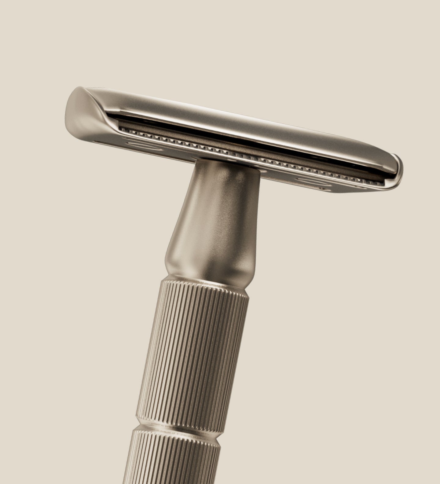 Reusable Metal Razor With 5 Stainless Steel Razor Blades– Champagne Matt