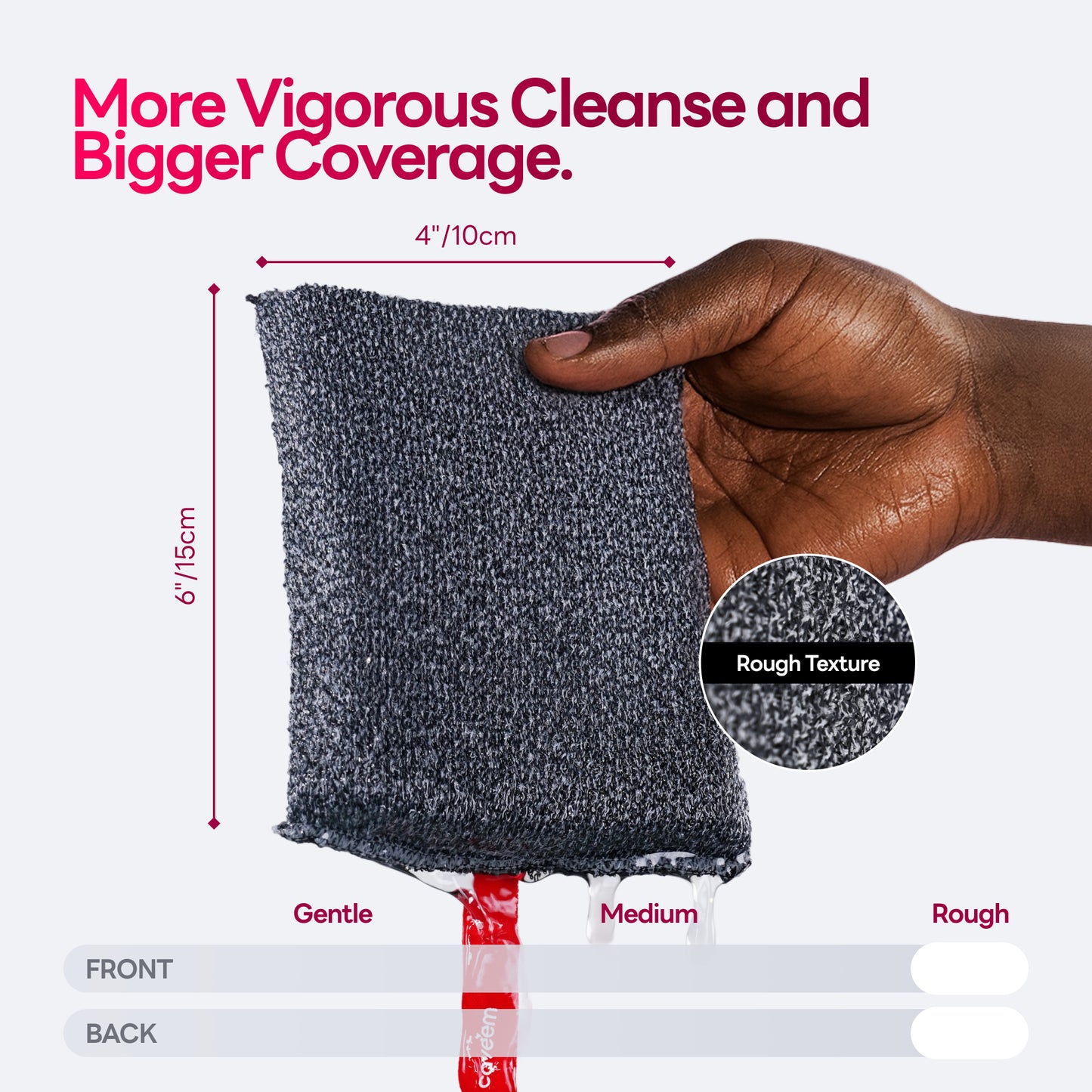 Rough Lightweight Square Sponge for Shower (2 Pack)