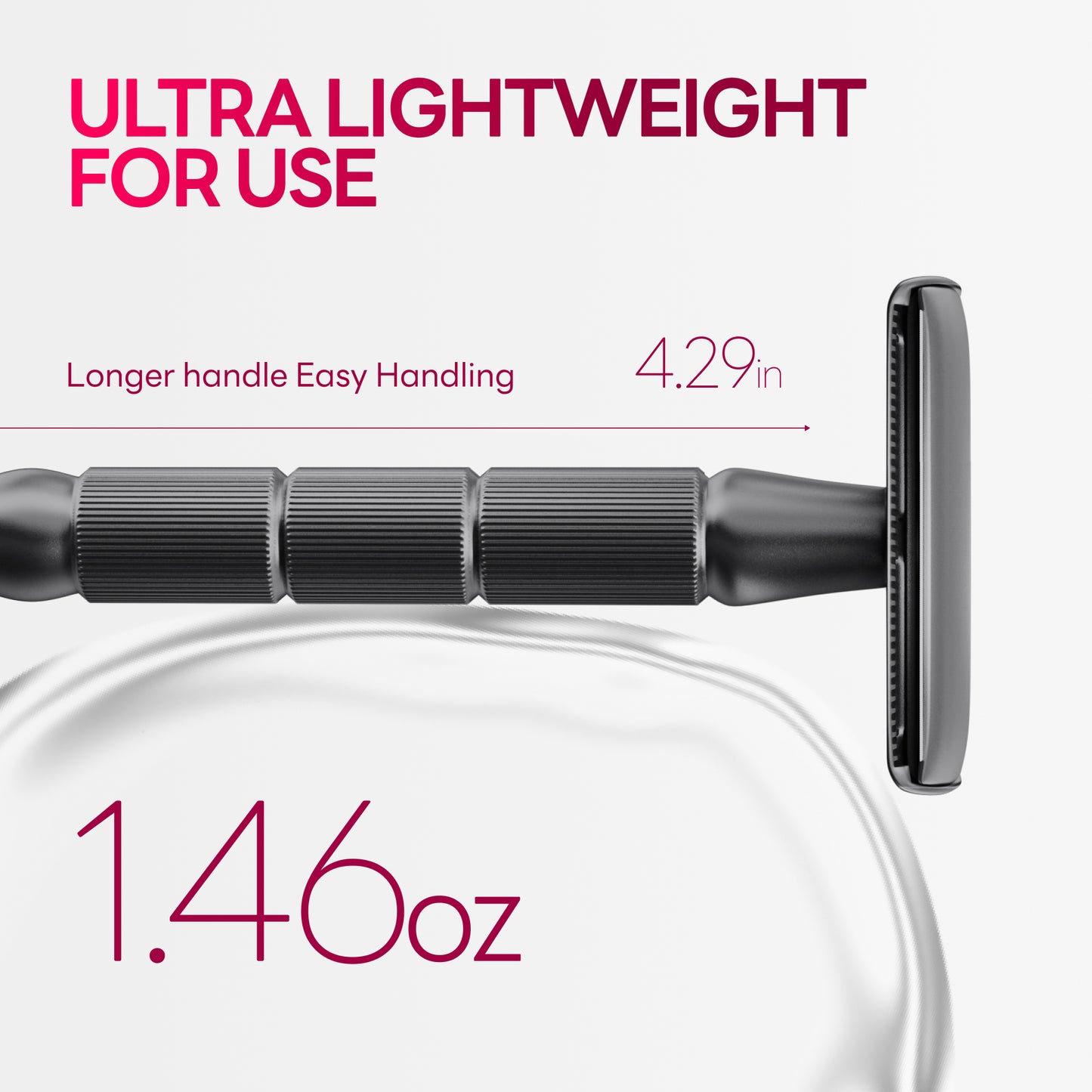 Reusable Metal Razor with 5 Stainless Steel Razor Blades– Gun Metal Black