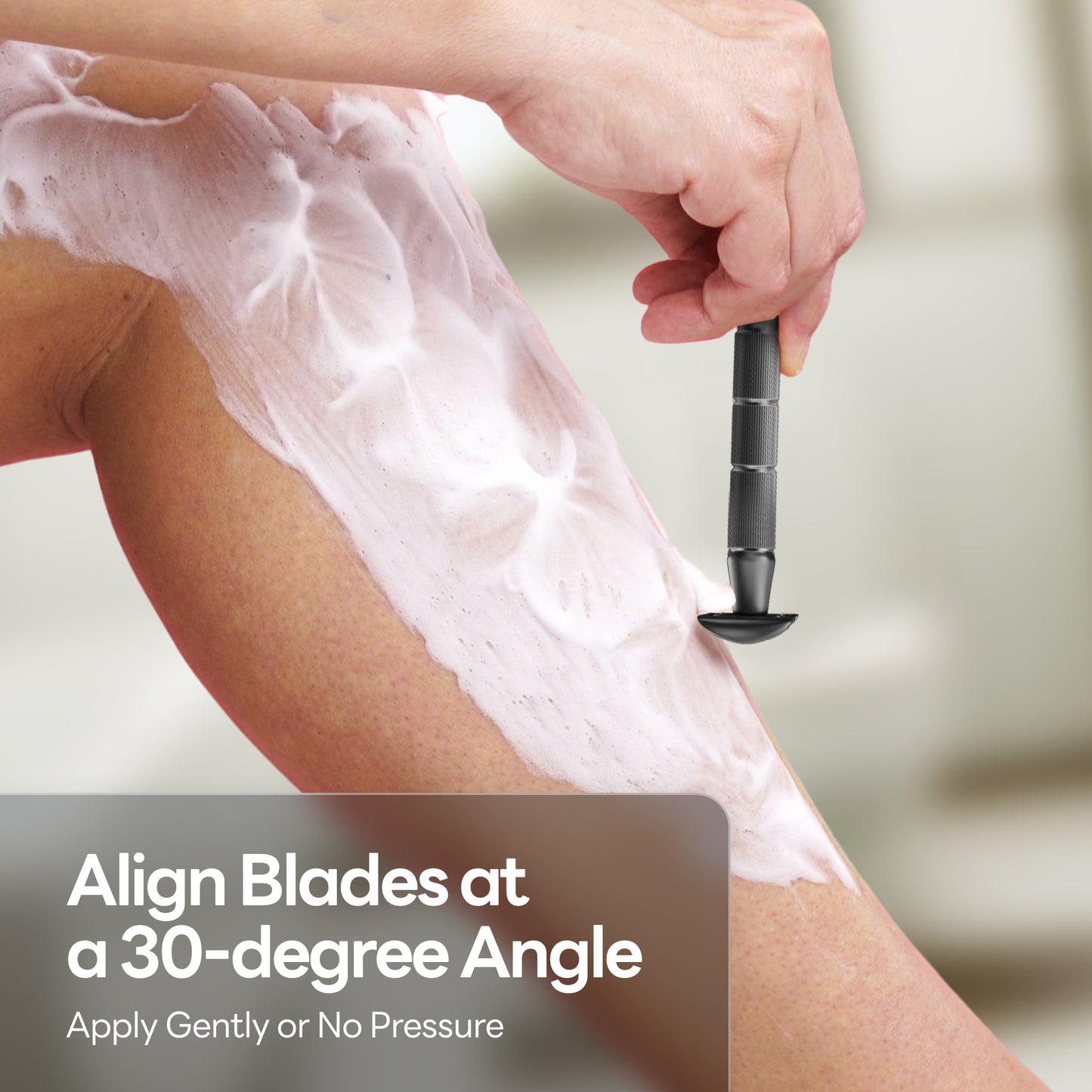 Reusable Metal Razor with 5 Stainless Steel Razor Blades– Gun Metal Black