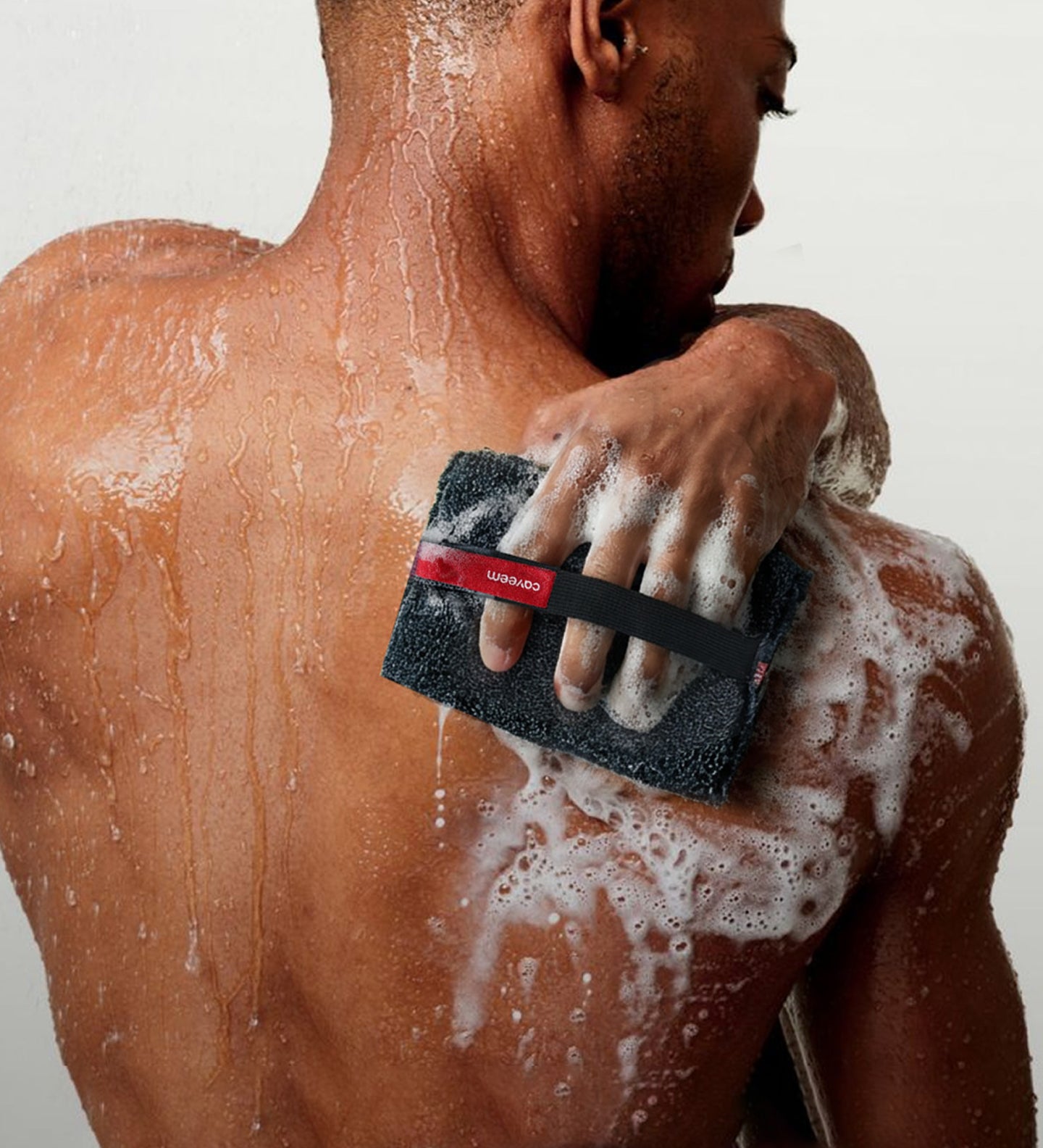 Rough Dark Grey Square Sponge for Shower (2 Pack)