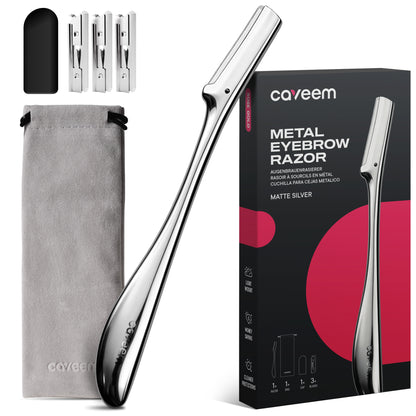 CAVEEM Japanese-Inspired Eyebrow Razor and Face Razor for Women, Silver