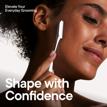 CAVEEM Japanese-Inspired Eyebrow Razor and Face Razor for Women, Silver
