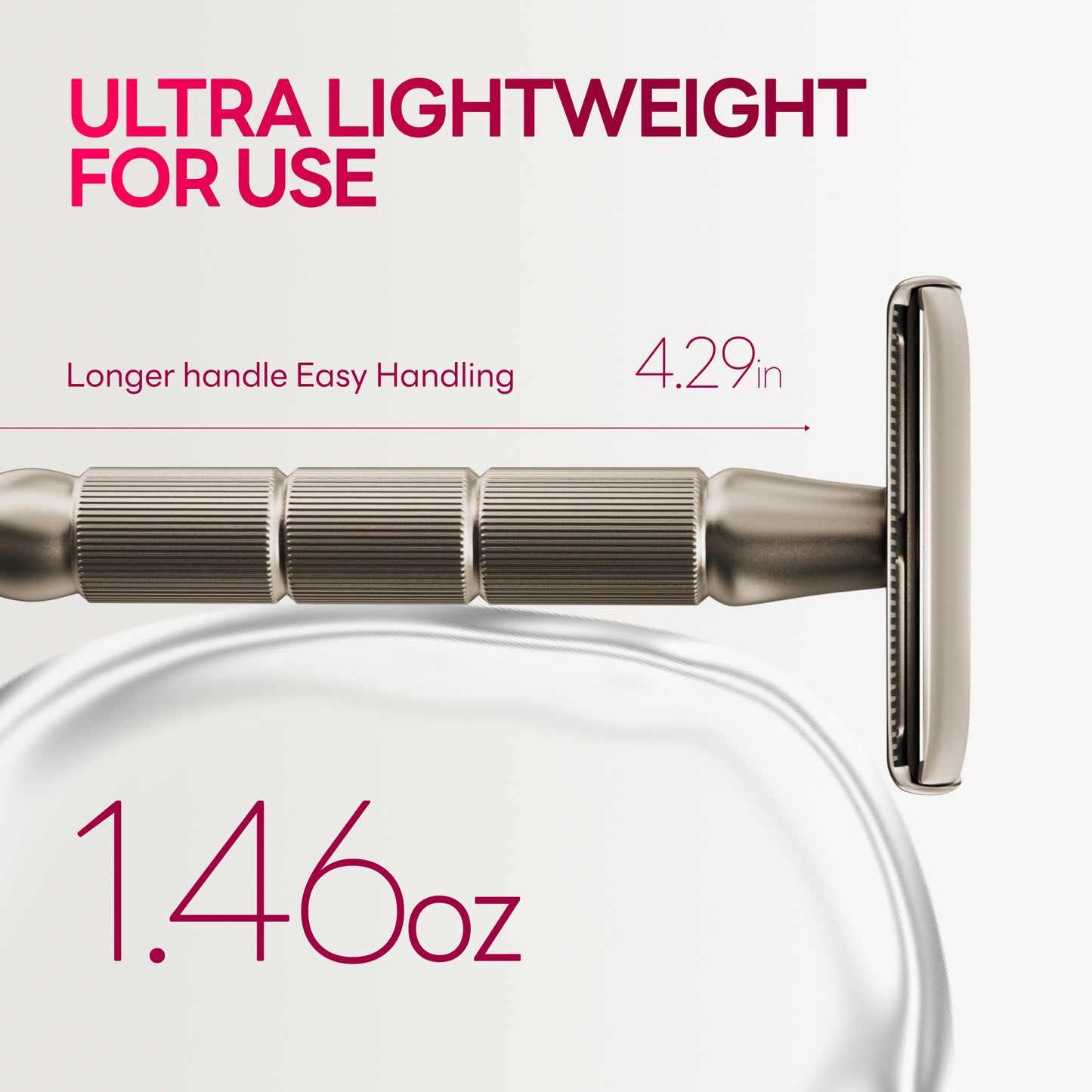 Reusable Metal Razor With 5 Stainless Steel Razor Blades– Champagne Matt