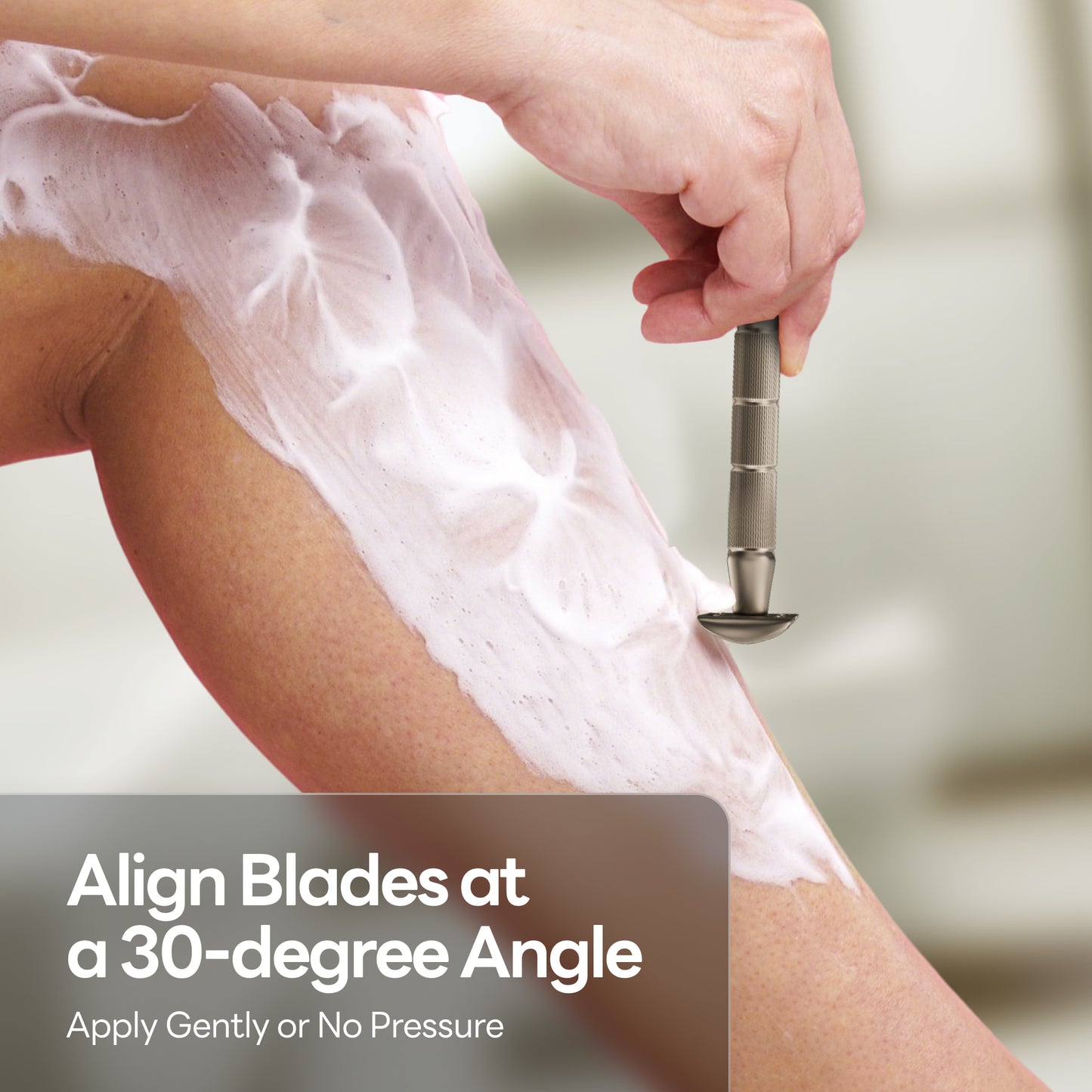 Reusable Metal Razor With 5 Stainless Steel Razor Blades– Champagne Matt