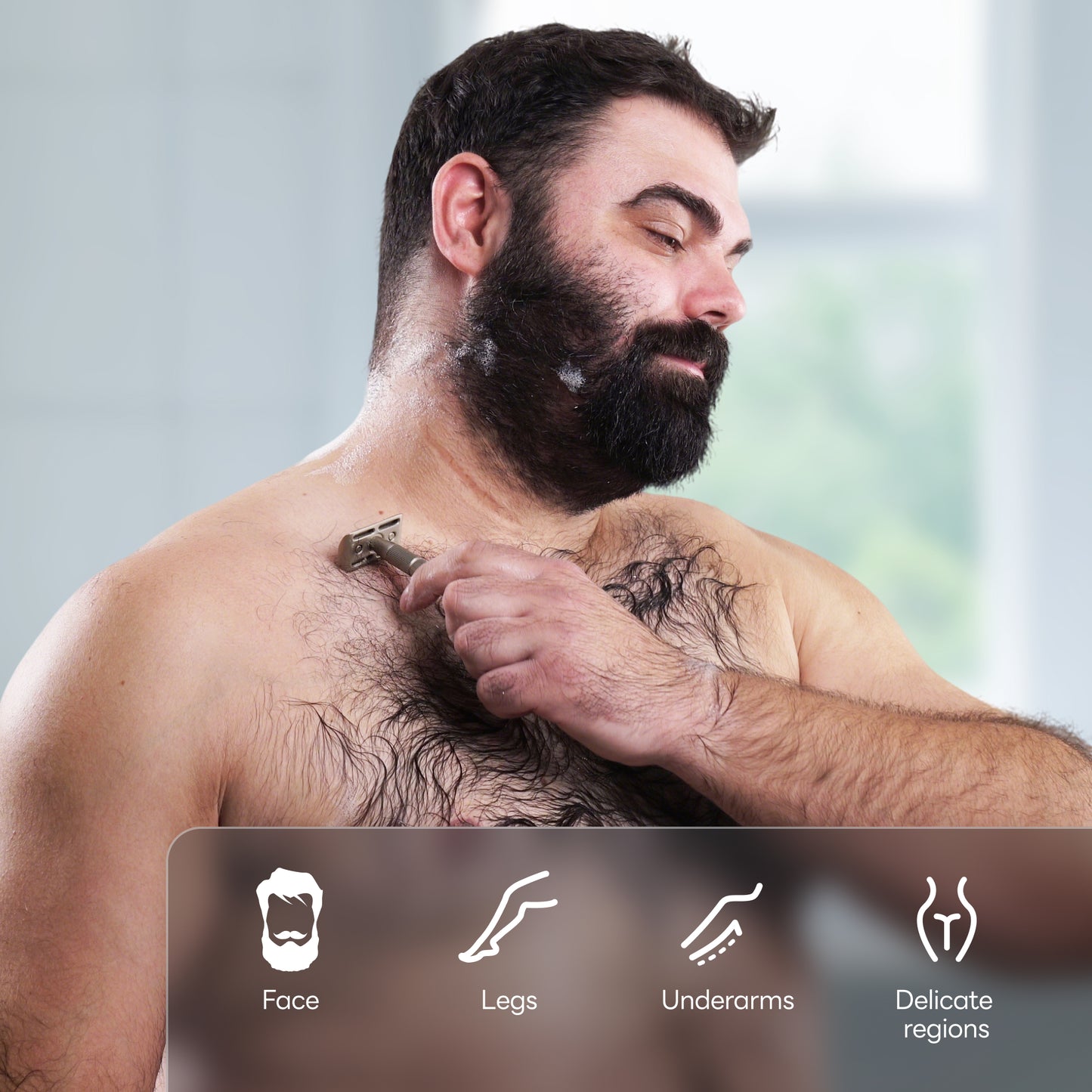 Reusable Metal Razor With 5 Stainless Steel Razor Blades– Champagne Matt