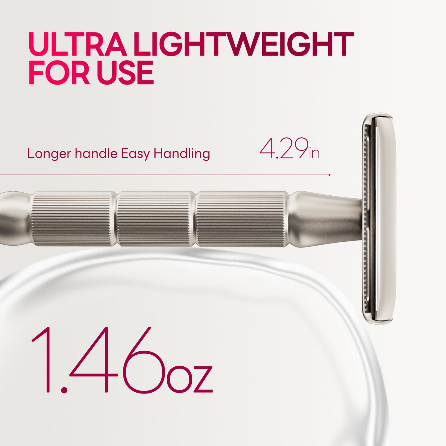 Reusable Metal Razor with 5 Stainless Steel Razor Blades– Silver